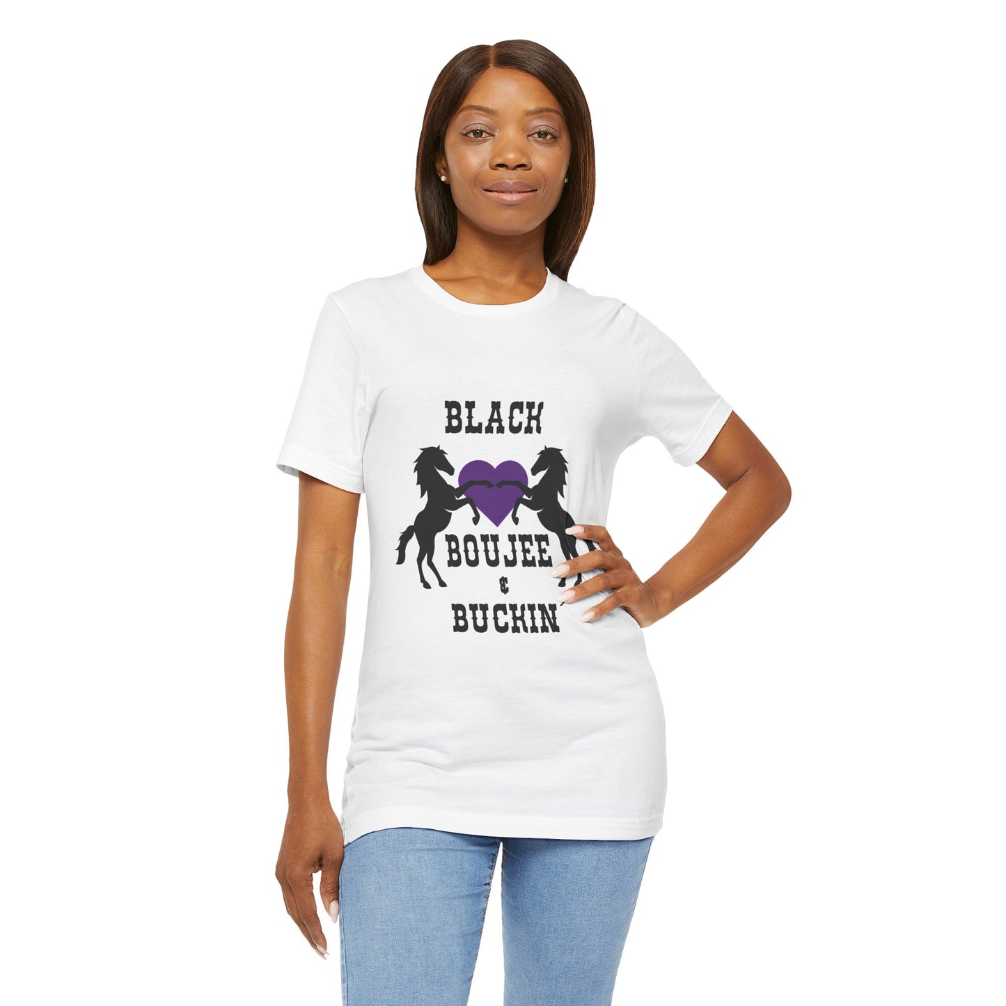 Black Boujee & Buckin' Women's Jersey Tee - Purple Heart