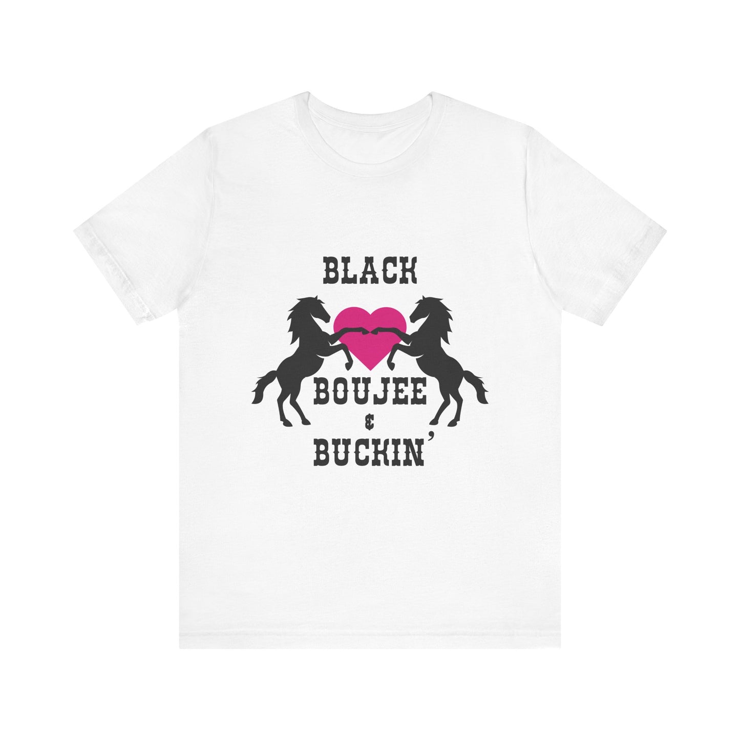 Black Boujee & Buckin' Women's Jersey Tee - Pink Heart