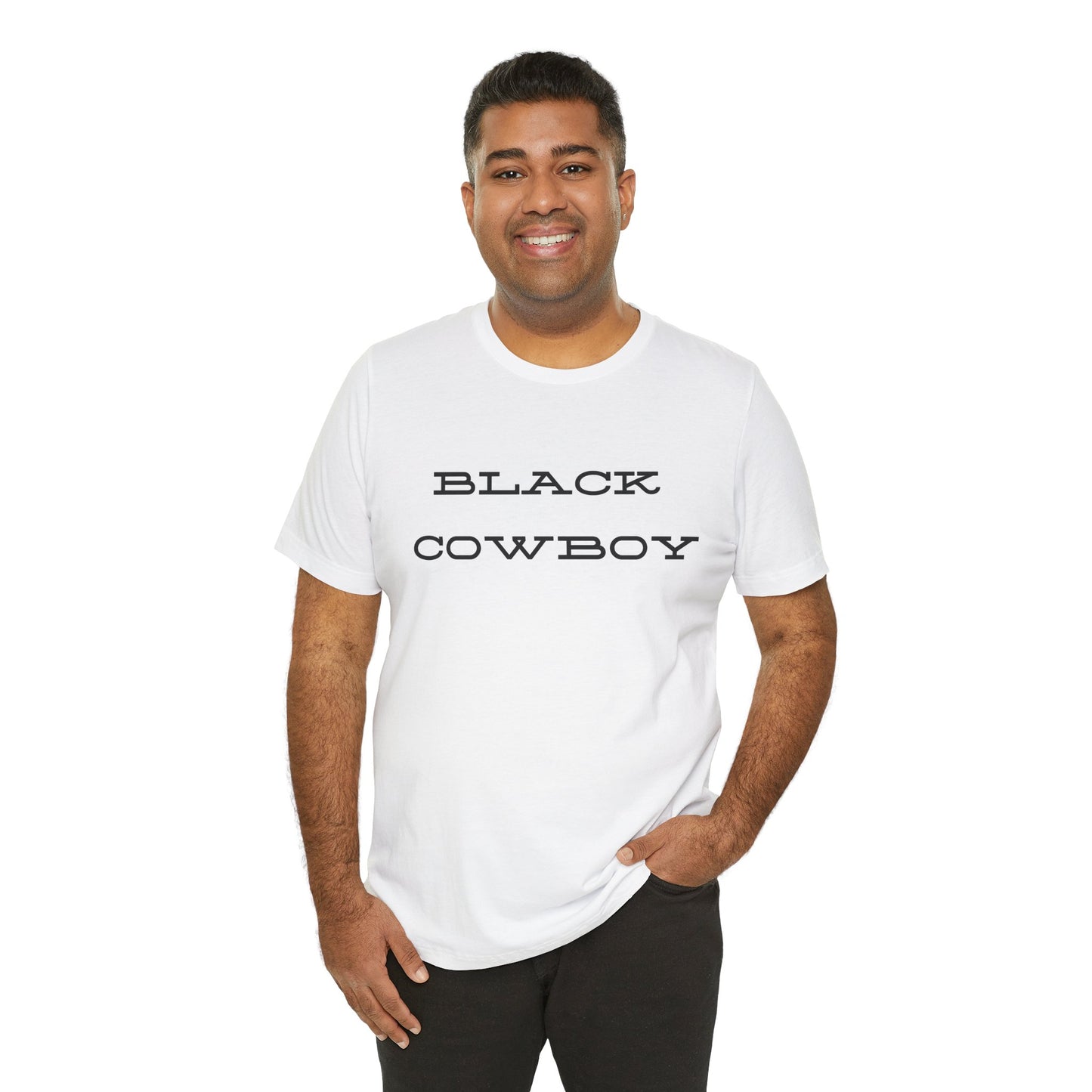 Black Cowboy Unisex Tee - Comfortable Short Sleeve Shirt for Western Enthusiasts