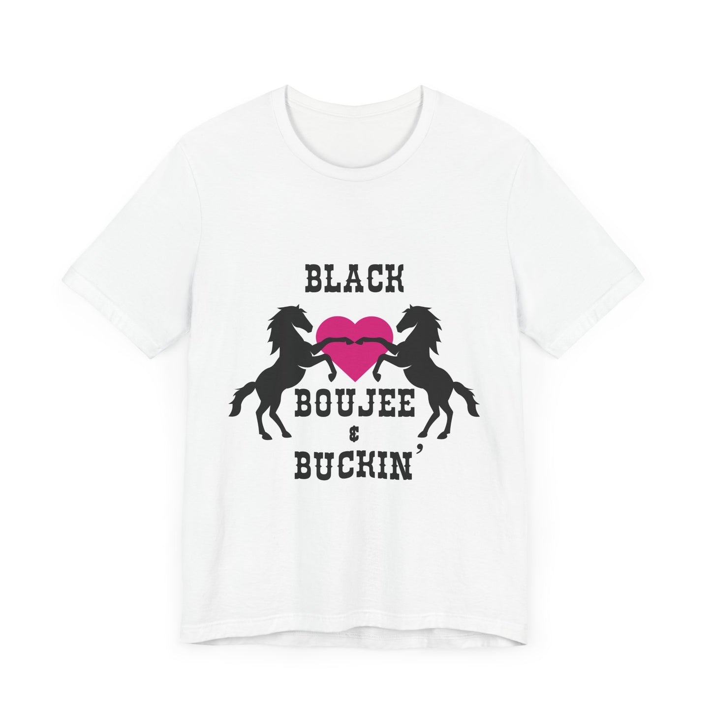 Black Boujee & Buckin' Women's Jersey Tee - Pink Heart