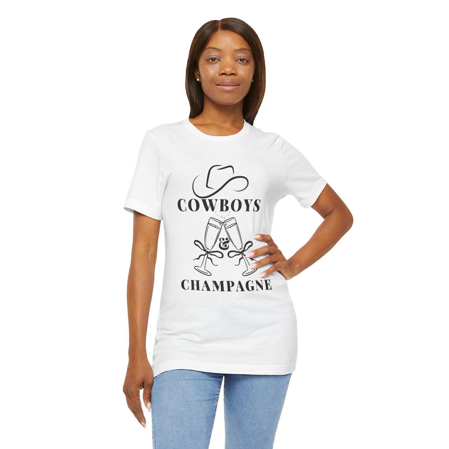 Cowboys Champagne Short Sleeve - White Tee