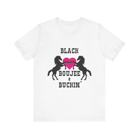 Black Boujee & Buckin' Women's Jersey Tee - Pink Heart