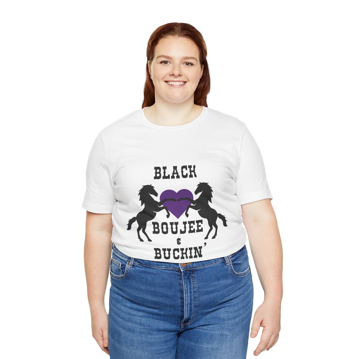 Black Boujee & Buckin' Women's Jersey Tee - Purple Heart